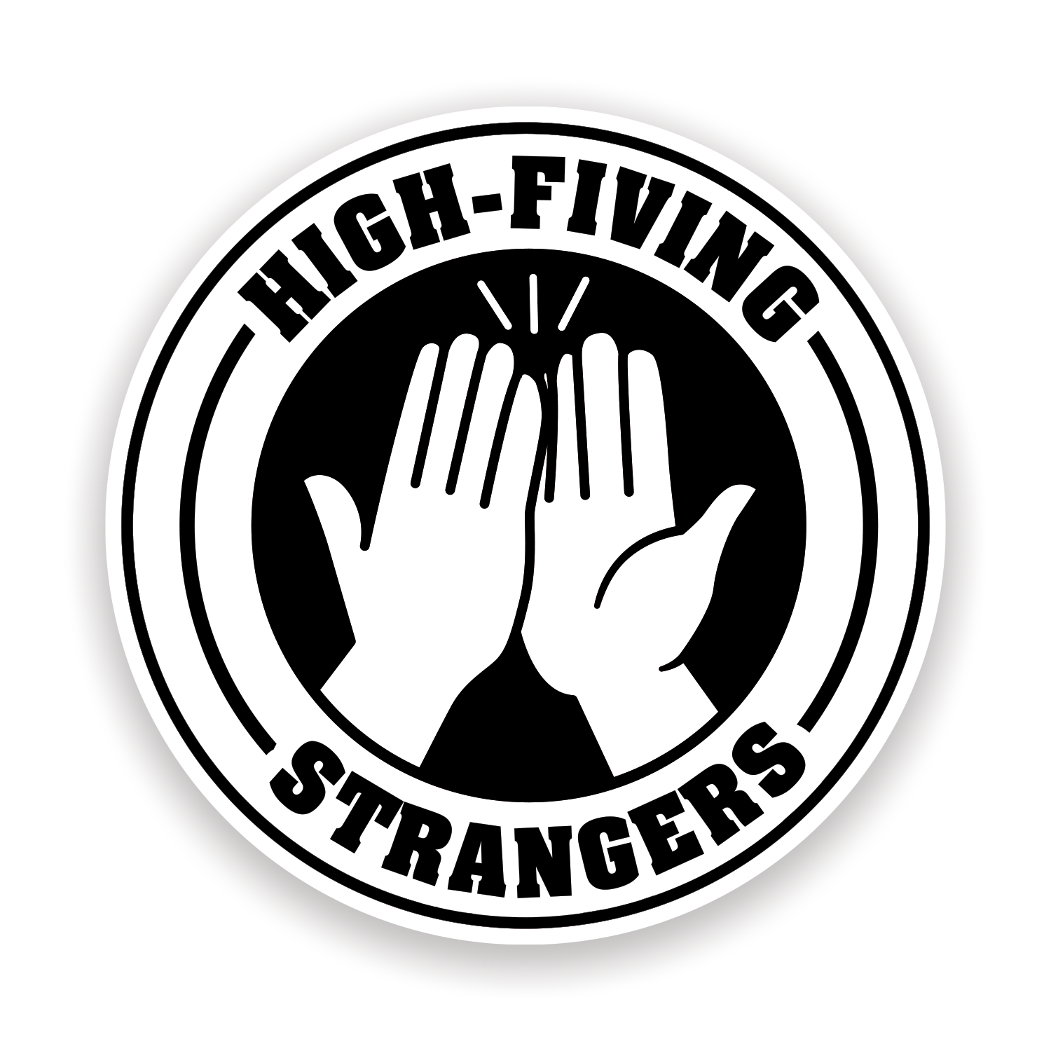 High-Fiving Strangers Logo Sticker