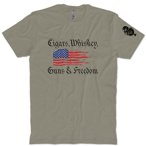 Cigars Whiskey Guns And Freedom T-Shirt