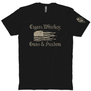 Cigars Whiskey Guns And Freedom T-Shirt