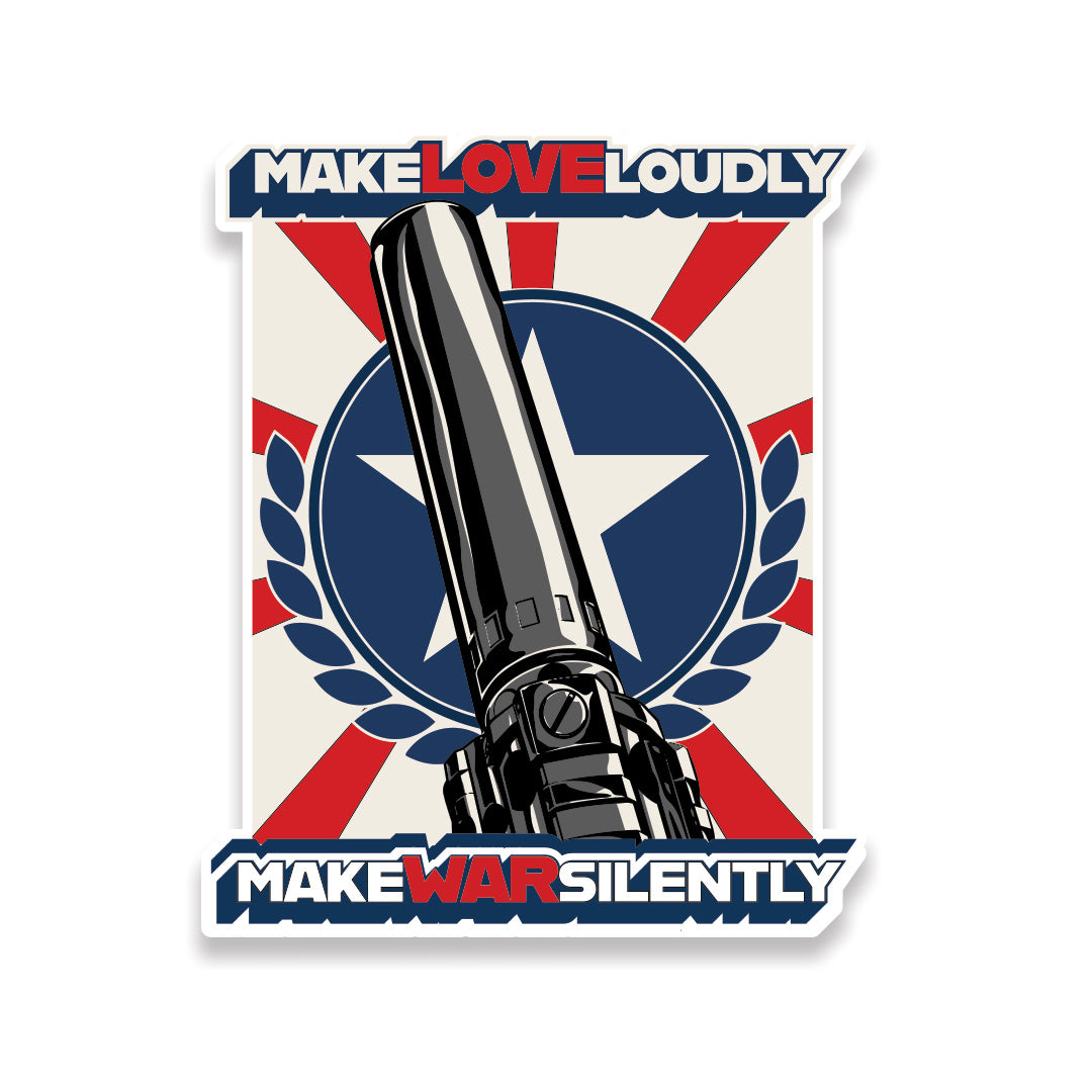 Make War Silently Sticker