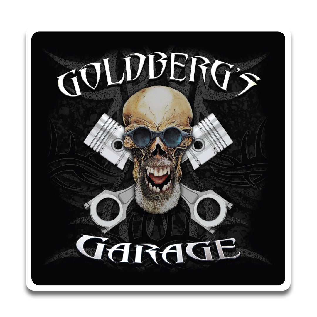 GG Skull and Pistons Sticker